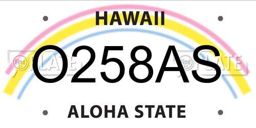 O258AS Hawaii License Plate