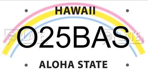 O25BAS Hawaii License Plate