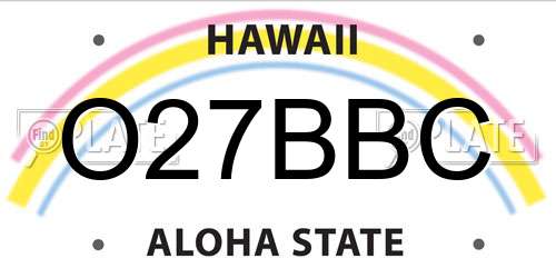 O27BBC Hawaii License Plate
