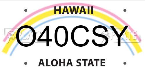 O40CSY Hawaii License Plate