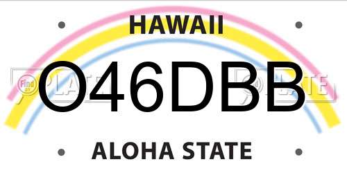 O46DBB Hawaii License Plate