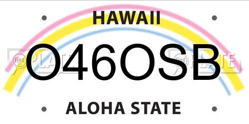 O46OSB Hawaii License Plate
