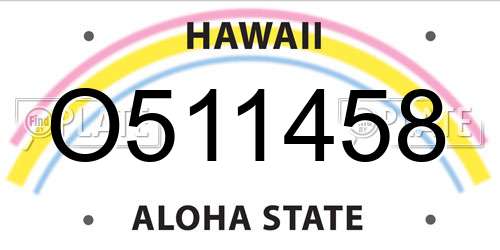 O511458 Hawaii License Plate