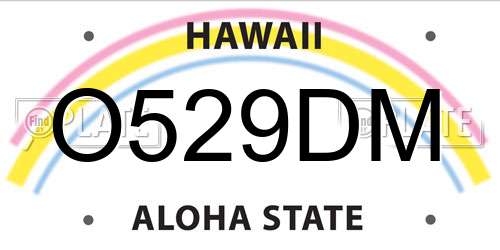 O529DM Hawaii License Plate