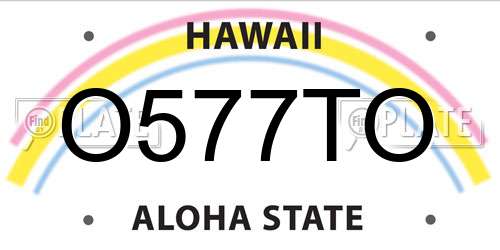 O577TO Hawaii License Plate