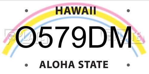 O579DM Hawaii License Plate