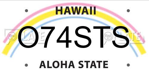 O74STS Hawaii License Plate