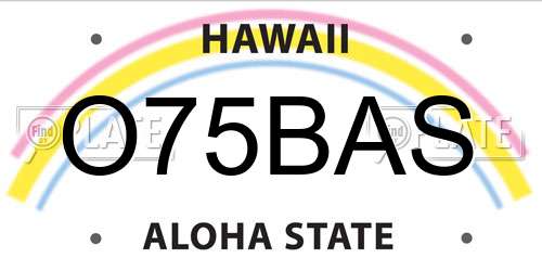O75BAS Hawaii License Plate