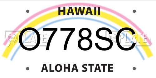 O778SC Hawaii License Plate