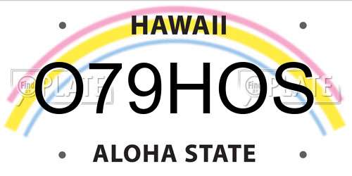 O79HOS Hawaii License Plate