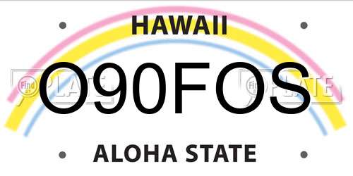O90FOS Hawaii License Plate