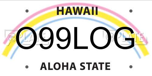 O99LOG Hawaii License Plate