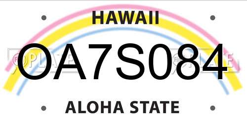 OA7S084 Hawaii License Plate
