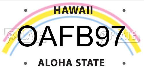OAFB97 Hawaii License Plate