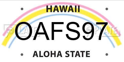 OAFS97 Hawaii License Plate