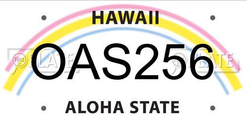 OAS256 Hawaii License Plate