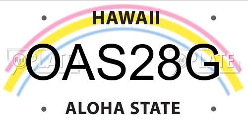 OAS28G Hawaii License Plate