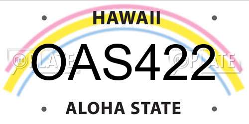 OAS422 Hawaii License Plate
