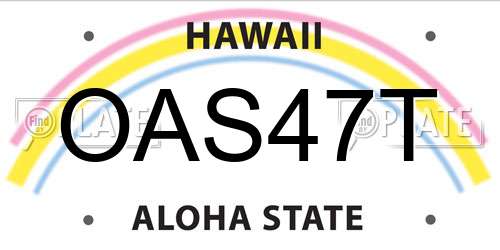 OAS47T Hawaii License Plate