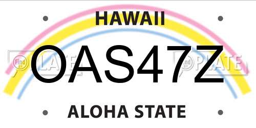 OAS47Z Hawaii License Plate