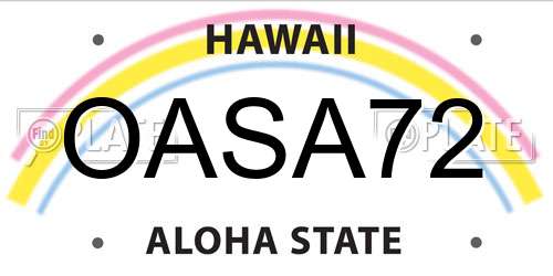 OASA72 Hawaii License Plate