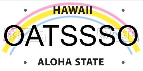 OATSSSO Hawaii License Plate