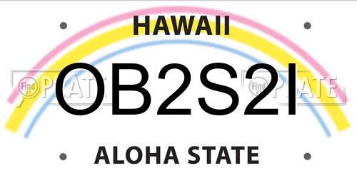 OB2S2I Hawaii License Plate