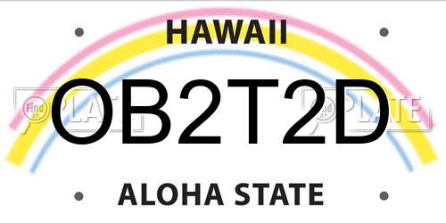 OB2T2D Hawaii License Plate