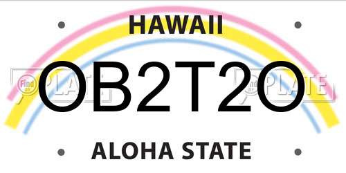 OB2T2O Hawaii License Plate