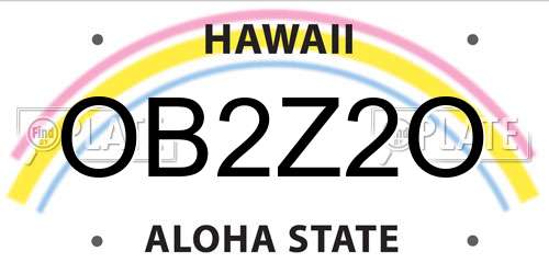 OB2Z2O Hawaii License Plate