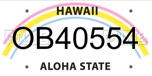 OB40554 Hawaii License Plate
