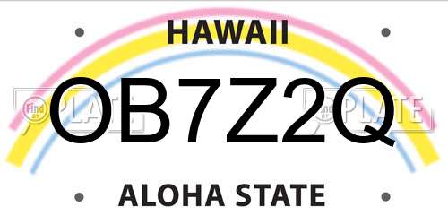OB7Z2Q Hawaii License Plate