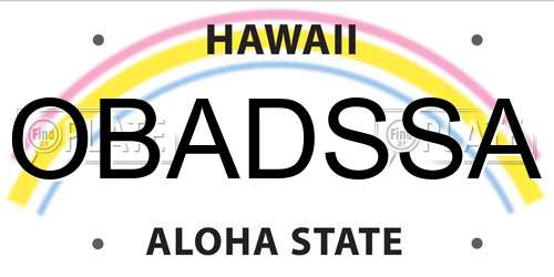 OBADSSA Hawaii License Plate