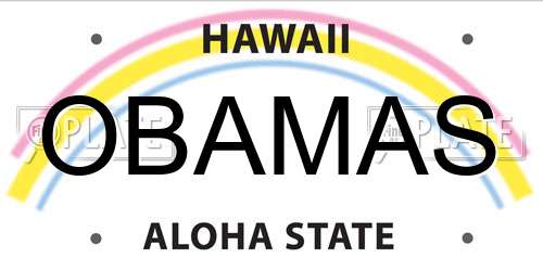 OBAMAS Hawaii License Plate