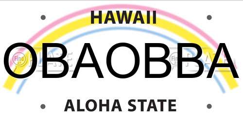 OBAOBBA Hawaii License Plate