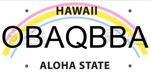 OBAQBBA Hawaii License Plate