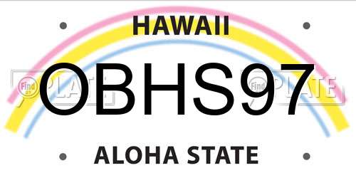 OBHS97 Hawaii License Plate