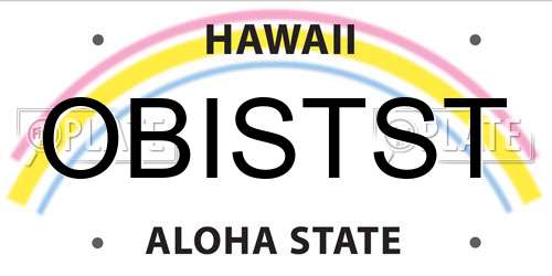 OBISTST Hawaii License Plate