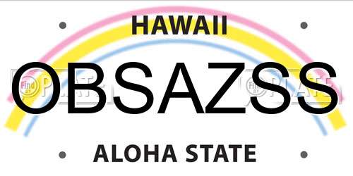 OBSAZSS Hawaii License Plate