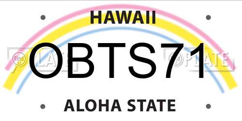 OBTS71 Hawaii License Plate