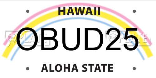 OBUD25 Hawaii License Plate