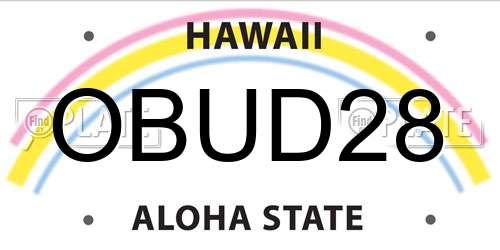 OBUD28 Hawaii License Plate