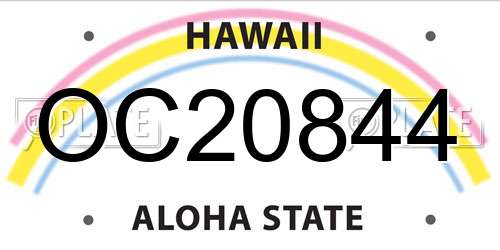 OC20844 Hawaii License Plate