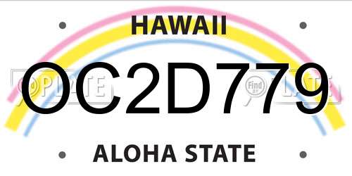 OC2D779 Hawaii License Plate