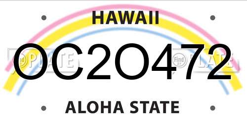 OC2O472 Hawaii License Plate