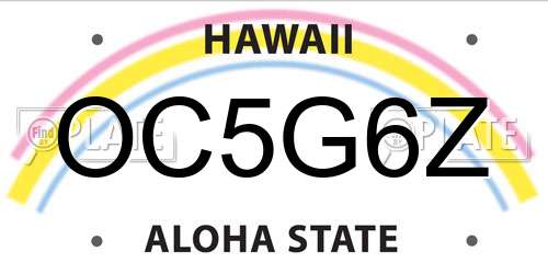 OC5G6Z Hawaii License Plate