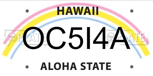 OC5I4A Hawaii License Plate