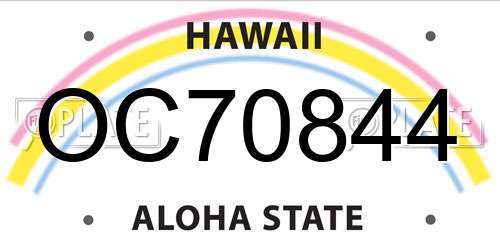 OC70844 Hawaii License Plate