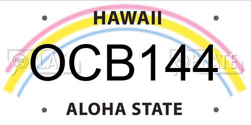 OCB144 Hawaii License Plate