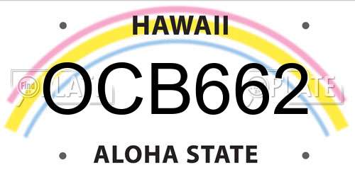 OCB662 Hawaii License Plate